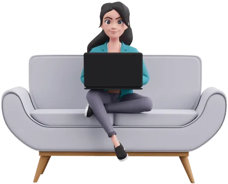 Girl sitting with laptop